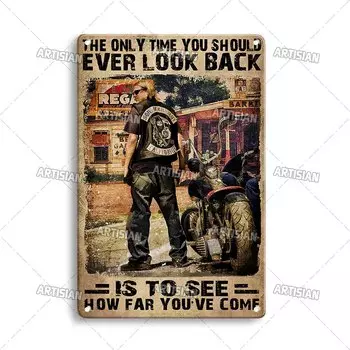 Металлическая табличка ARTISIAN Винтаж мотоцикл