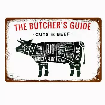 Металлическая табличка Butcher's Guide