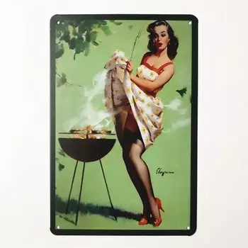 Металлическая табличка hohappyme DAD'S BBQ 20*30 см