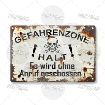 Металлическая табличка предупреждения DDR