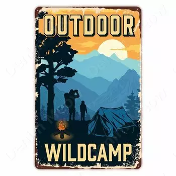 Металлическая вывеска Denim Meow