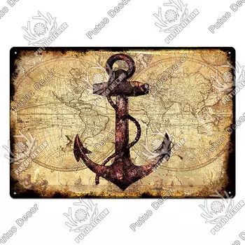 Металлическая вывеска Putuo Decor