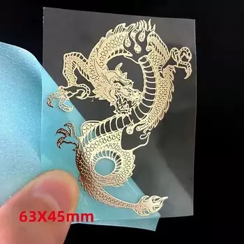Металлические наклейки ZHUOYAN с узором дракона и феникса