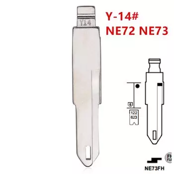 Металлические Неразрезанные заготовки Y-14 для Renault, Peugeot, Citroen, keydiy, KD, xhorse, VVDI, JMD, 10 шт., NE36, NE72, NE73