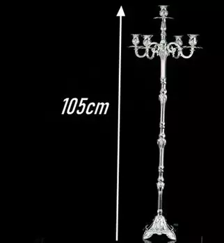 Металлические подсвечники TheUphela 5 ламп серебристые/бронзовые высотой 65/85/105 см