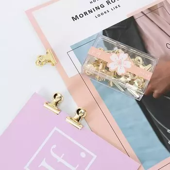 Металлические пружинные зажимы TUTU 12 шт., розовое золото