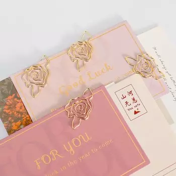 Металлические скрепки с розой ALLTU