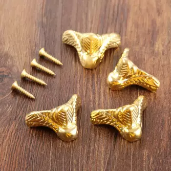 Металлические угловые ножки для шкатулок, золотые, 4 шт.