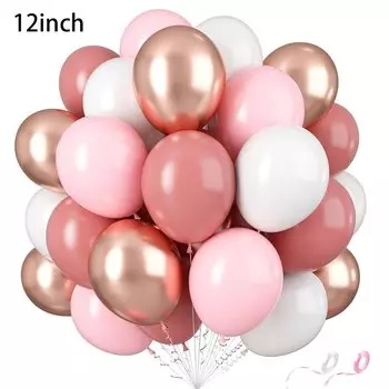 Металлические воздушные шары Globos, 40 шт., 12 дюймов, розовые, золотые, синие, с конфетти