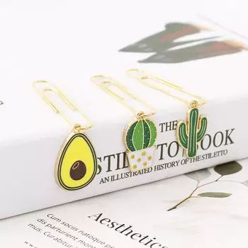 Металлические закладки с кактусами, 5 шт.