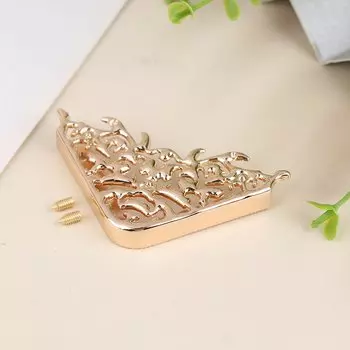 Металлические защитные уголки для сумок с 2 винтами, зажим для сумок, полые фиксированные декоративные пряжки, аксессуары для фурнитуры «сделай сам»