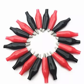 Металлические зажимы крокодил Pixiuonline 28 мм, черные и красные, 20 шт