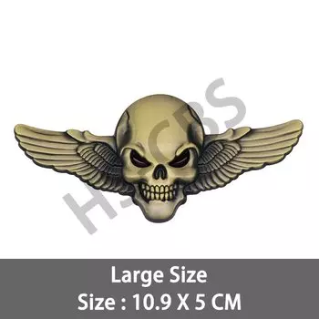 Металлический 3D череп голова крыло тотем значок автомобиля задний багажник крыло наклейки Auomobile мотоцикл украшения кузова наклейка аксессуары