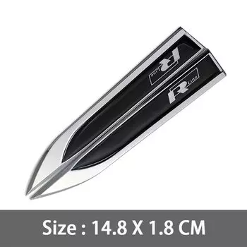 Металлический 3D R line Логотип Rline Автомобильное крыло Боковое крыло Эмблема Значок Наклейка Для Volkswagen VW Golf 6 5 7 8 MK7 MK6 Tiguan Polo Sagitar