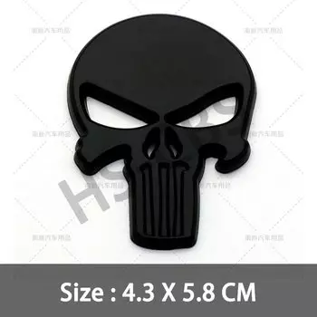 Металлический 3d-значок в виде головы черепа, наклейка на заднюю крыло автомобиля, мотоцикла, аксессуар для автомобиля, Стайлинг автомобиля