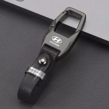 Металлический цинковый сплав, кожаный автомобильный брелок для ключей, аксессуар для Hyundai ix35 i20 i10 i30 i40 Coupe Tucson Sonata Elantra Kona