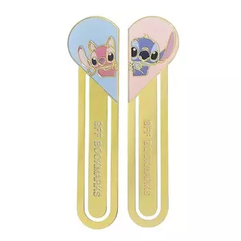 Металлический держатель для закладок для пары, лучший друг, аксессуары для книг для детей и студентов, которые любят Стич, канцелярские принадлежности для учебы
