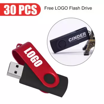 Металлический флэш-накопитель USB 2,0, 30 шт., 16 ГБ, 32 ГБ, 64 ГБ, для ПК, мобильный мини-флэш-накопитель 8 ГБ, бесплатный лазерный флэш-накопитель 1 ГБ, 2 ГБ, 4 Гб