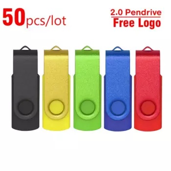 Металлический флеш-накопитель USB 2,0, 16 ГБ, 32 ГБ, 64 ГБ, 50 шт.