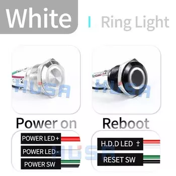 Металлический кнопка перезагрузки питания для компьютера HUSA