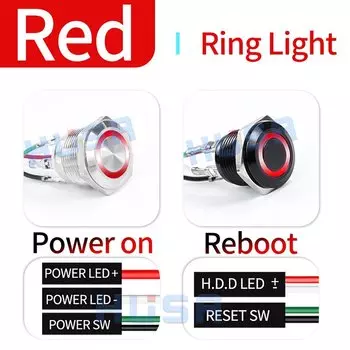 Металлический кнопка перезагрузки питания для компьютера HUSA