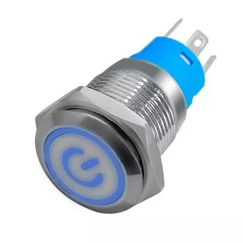 Металлический кнопочный переключатель 12/16/19/22 мм, кнопка питания, водонепроницаемая плоская пуговичная кнопка, фотоэлементы, самоблокировка, кнопка самосброса