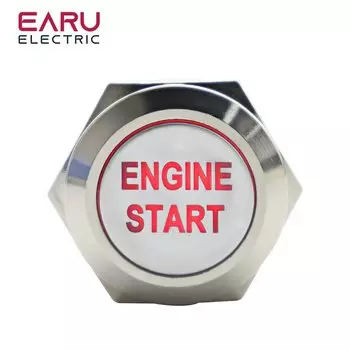 Металлический кнопочный переключатель EARUELECTRIC 16 мм 12В с подсветкой