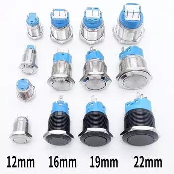 Металлический кнопочный переключатель PRONCH 12/16/19/22 мм