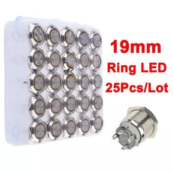 Металлический кнопочный переключатель с подсветкой 16 мм плоская головка самосброс мгновенная Фиксация кнопочный водонепроницаемый красный зеленый белый 16HXDY