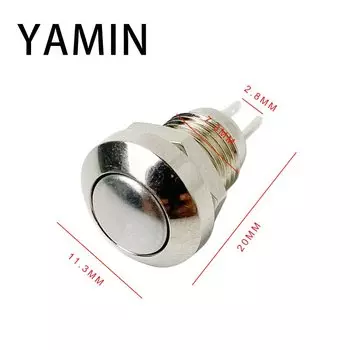 Металлический кнопочный переключатель SBLSBR 8 мм, 2 контакта