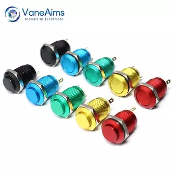 Металлический кнопочный переключатель VaneAims 12 мм 1НО