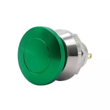 Металлический кнопочный переключатель 12 мм водонепроницаемый мгновенный самосброс без фиксации Переключатель с грибовидной головкой окислительный зеленый 1A 1NO 2 штифта