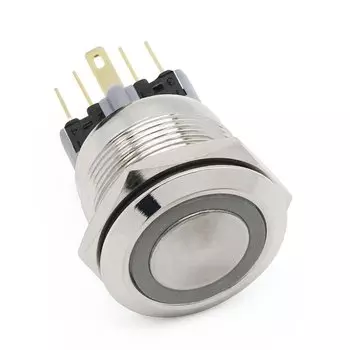 Металлический кнопочный выключатель EARUELECTRIC 22 мм черный