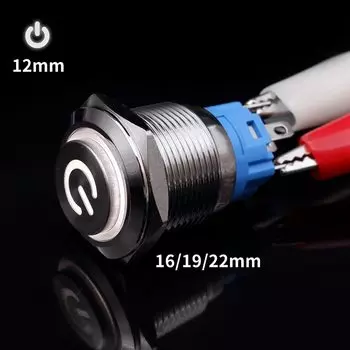 Металлический кнопочный выключатель PRONCH 12/16/19/22 мм