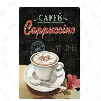 Металлический кофейный знак YZFQ 30x20 см