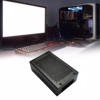 Металлический корпус для RPi 5 с охлаждающим вентилятором. Радиаторы для RPi5. Защитный чехол для макетной платы.