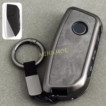 Металлический кожаный автомобильный брелок для ключей, чехол-брелок для 2023 2024 2025 BMW 530i 540i 740i X1 X2 X5 X6 X7 iX iX1 iX2 XM G60, аксессуары