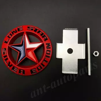 Металлический красный Lone Star Texas Edition, эмблема на переднюю решетку автомобиля, наклейка, наклейка