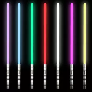 Металлический лазерный меч Rgb, 7 цветов, зарядка, два в одном, переключаемый светящийся меч, звуковой косплей, реквизит для сцены, детские игрушки