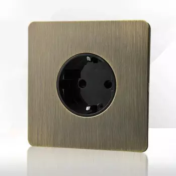 Металлический настенный выключатель розетка Depo Guye бронзовый 16А с USB