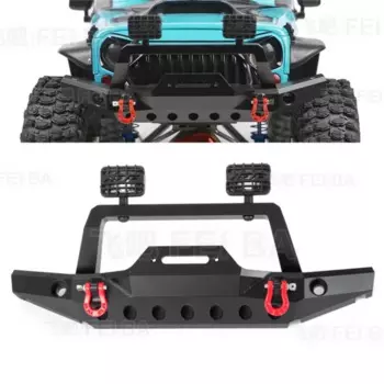 Металлический передний и задний бампер с фонарями для 1/10 RC Crawler Car AXIAL SCX10 III AX103007 RC4WD D110 DIY аксессуары