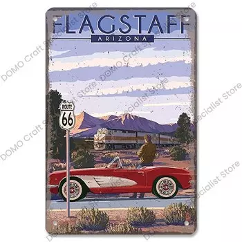 Металлический плакат Route 66 CQDM DECOR 20x30 см