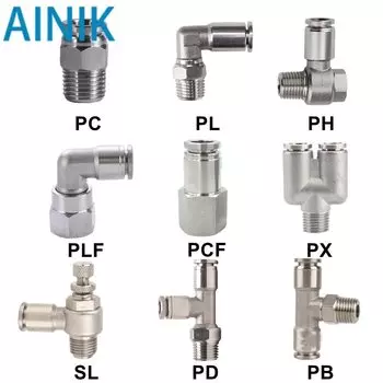 Пневматический быстросъемный соединитель LISM 304 сталь 4/6/8 мм