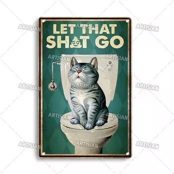 Металлический постер ARTISIAN Винтажный кот