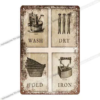 Металлический постер для прачечной hohappyme 20х30 см