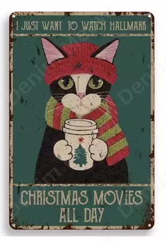 Металлический постер "Вот что я делаю..." Denim Meow