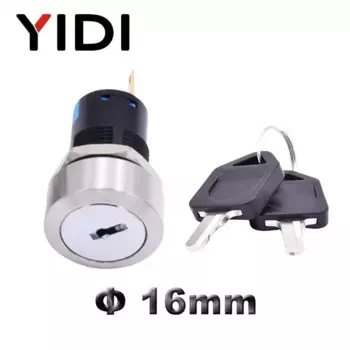 Металлический поворотный переключатель 16 мм, 19 мм, 22 мм, 2 3 положения, водонепроницаемый кнопочный переключатель из нержавеющей стали с фиксацией 1NO1NC