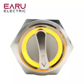 Металлический поворотный переключатель EARUELECTRIC 22 мм 3 позиции 5В