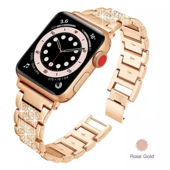 Металлический ремешок для iwatch 6 5 4 3 apple watch se band 40 мм 44 мм 38 мм 42 мм, женский браслет, блестящий ремешок для часов apple