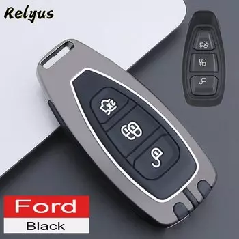 Металлический силиконовый чехол для автомобильного ключа, ФОБ для Ford Fiesta Focus 3 4 Mondeo Ecosport Kuga Focus ST, аксессуары для ключей